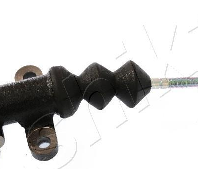 Black hydraulic master cylinder with mounting lugs and a long pushrod