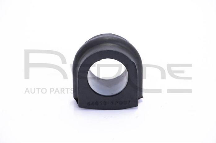 Black rubber engine mount bushing with a metal inner sleeve