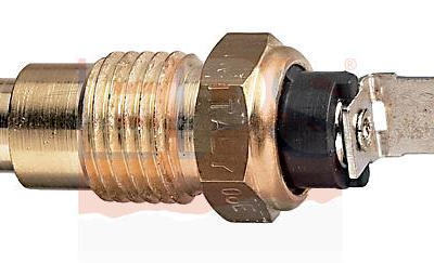 Brass threaded electrical sensor with hex nut and single blade terminal (spade)