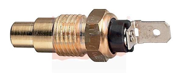 Brass threaded electrical sensor with hex nut and single blade terminal (spade)